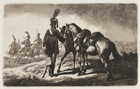 KG 01435
<br/>
Huzaar met twee paarden
<br/>
<em>Klein, Johann Adam (1792-1875)</em>